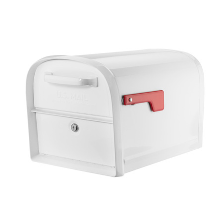 ARCHITECTURAL MAILBOXES Oasis 360 Post Mount Locking Mailbox White 6300W-10